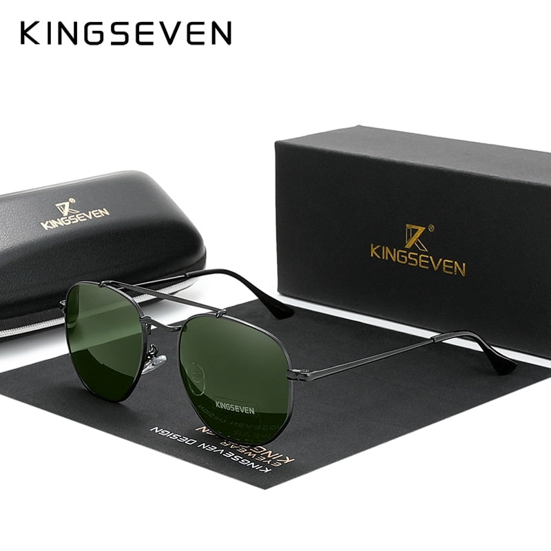 KINGSEVEN Men's Glasses Polarized Steampunk Round Sunglasses Men Retro Women Sun Glasses For Men Vintage Style
